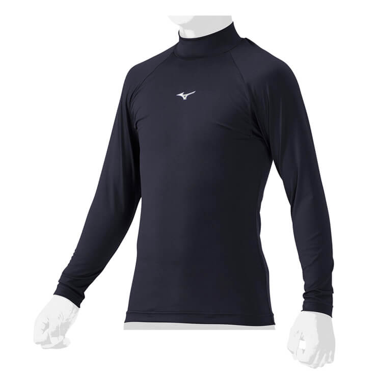 ミズノ ジュニア用 野球 アンダーシャツ 長袖 ハイネック ゼロプラス ブラック ネイビー オールシーズン 少年野球 12JAAP51 子供 こども キッズ Jr 学童野球 リトルリーグ インナー シャツ 夏用 春用 秋用 冬用 黒 紺 mizuno