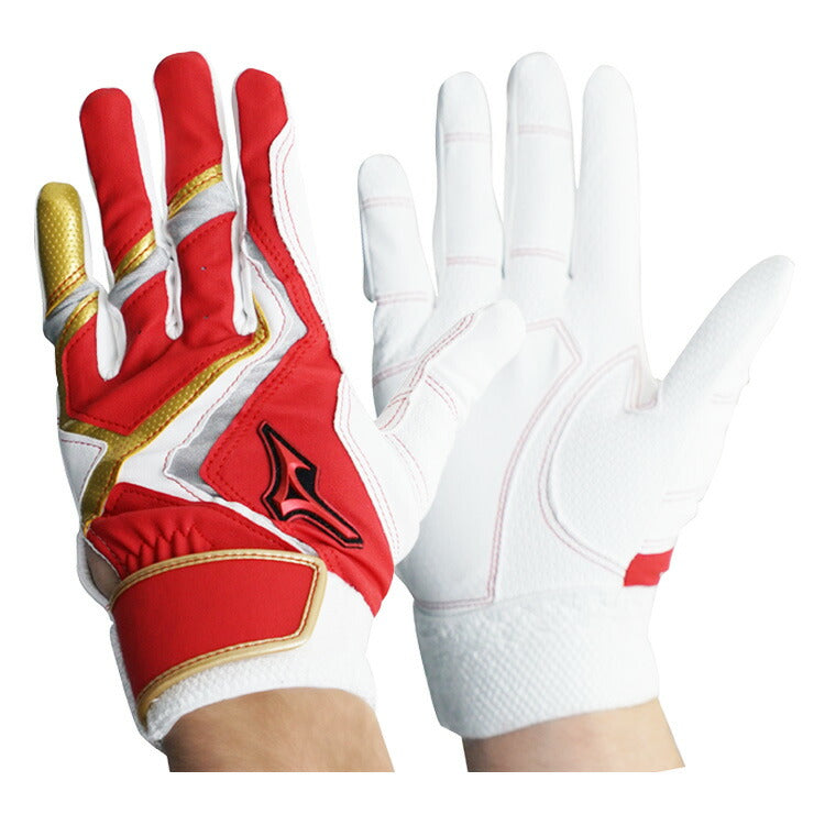 【刺繍1円】ミズノ バッティンググローブ 両手用 ウィルドライブ レッド 大人 一般向け 1EJEA240 バッティング手袋 バッティンググラブ 打者用手袋 カラー WILLDRIVE RED mizuno