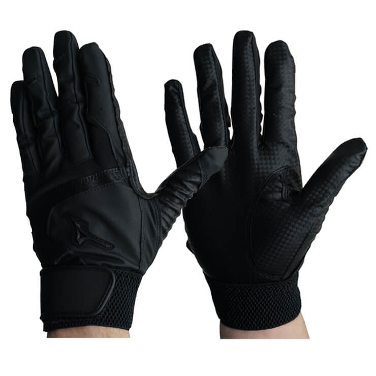 【刺繍1円】ミズノ 高校野球対応 バッティンググローブ 両手用 ガチグラブ 打ち込み 1EJEH155 バッティング手袋 打者用手袋 大人 一般 学生野球 中学生 高校生 練習 試合 バッティンググラブ 白 黒 mizuno