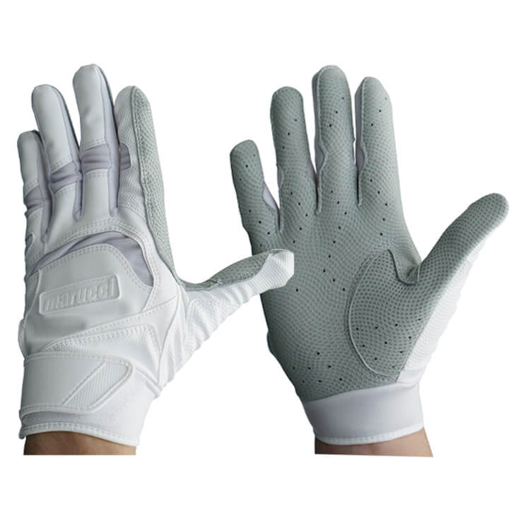 マルーチ marucci バッティンググローブ 高校野球対応 両手用 天然皮革 JAPAN SIGNATURE BATTING GLOVE MBGJSGN3 バッティング手袋 バッティンググラブ 打者用手袋 大人 一般 高校生 中学生 草野球 練習 試合 ソフトボール 小さいサイズあり 白 黒