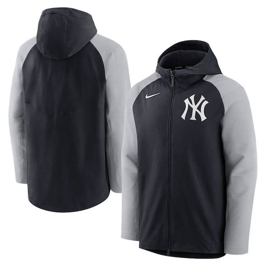 ナイキ ニューヨーク・ヤンキース 長袖 パーカー ジャケット MLB オーセンティックコレクション New York Yankees Authentic Collection Performance Raglan Full-Zip Hoodie メンズ NKJB-193N-NK-0BK フルジップ フリース 裏起毛 フーディー 冬物 メジャーリーグ nike