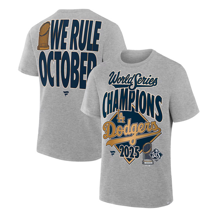 ドジャース 2025 ワールドシリーズ 優勝 グッズ ロッカールーム Tシャツ 半袖 ビッグロゴ 大人 メンズ ユニセックス ウエア ウェア 記念グッズ 記念アイテム ファナティクス Fanatics