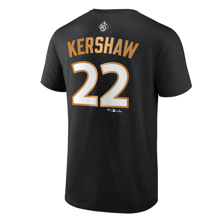 【予約販売】ドジャース クレイトン・カーショー 2025 ワールドシリーズ 優勝 Tシャツ ネーム＆ナンバー 半袖 大人 メンズ ユニセックス クレイトン・カーショウ グッズ ウエア ウェア 記念グッズ 記念アイテム ファナティクス Fanatics