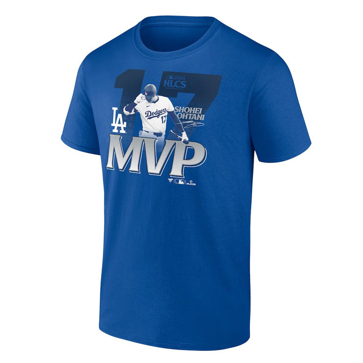 ドジャース 大谷翔平 2025 NLCS MVP Tシャツ 半袖 ナショナルリーグ 優勝決定シリーズ チャンピオンシップシリーズ 大人 メンズ ユニセックス グッズ ウエア ウェア 半袖シャツ MLB メジャーリーグ 記念グッズ 記念アイテム ファナティクス Fanatics