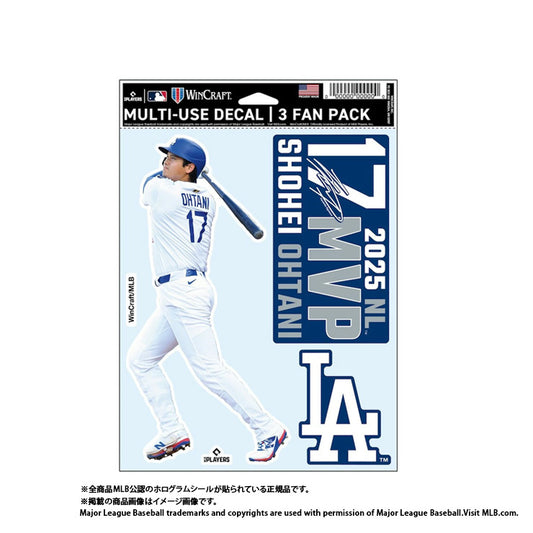 ドジャース 大谷翔平 2025 ナショナルリーグ MVP 受賞記念 グッズ ファンデカール シール セット 記念アイテム Wincraft ウィンクラフト
