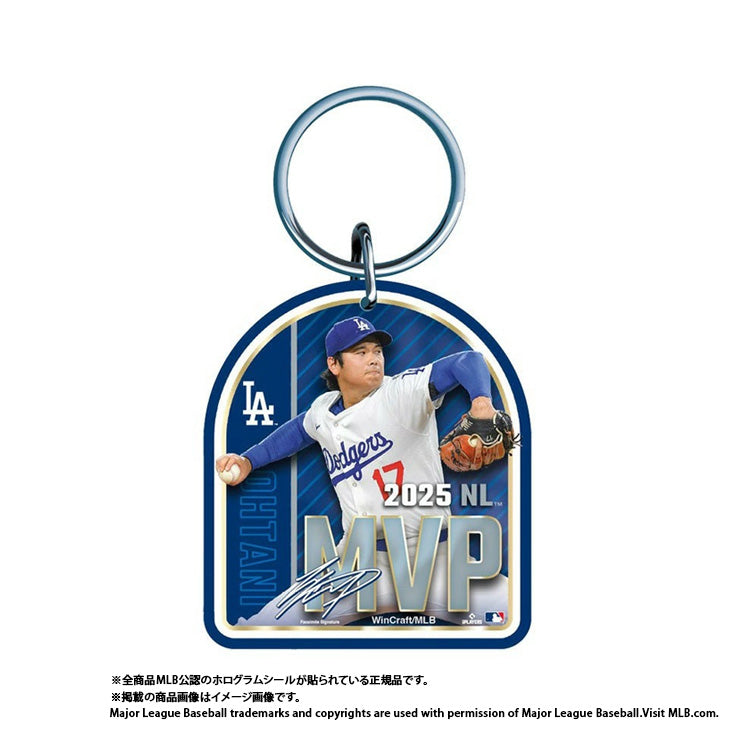 ドジャース 大谷翔平 2025 ナショナルリーグ MVP 受賞記念 グッズ アクリルキーリング キーホルダー 記念アイテム Wincraft ウィンクラフト
