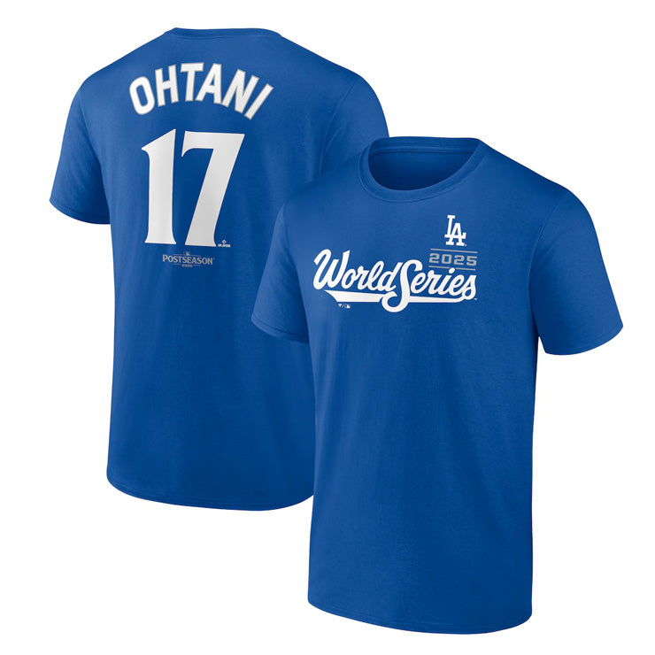 ドジャース 大谷翔平 2025 ワールドシリーズ 出場記念 ネーム＆ナンバー Tシャツ 半袖 大人 メンズ ユニセックス 大谷 グッズ ウエア ウェア 半袖シャツ MLB メジャーリーグ 記念グッズ 記念アイテム ファナティクス Fanatics