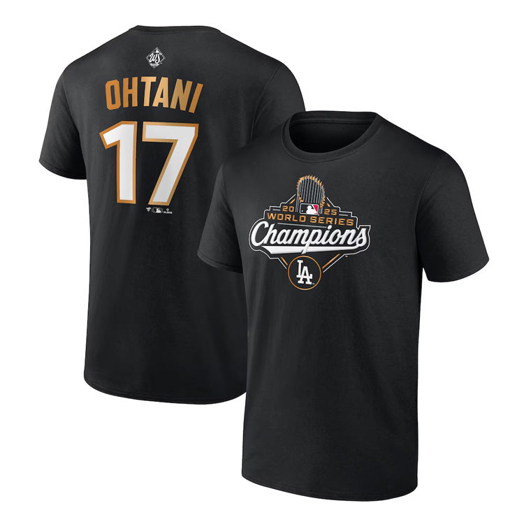 【予約販売】ドジャース 大谷翔平 2025 ワールドシリーズ優勝 Tシャツ ネーム＆ナンバー 半袖 大人 メンズ ユニセックス 大谷 グッズ ウエア ウェア 記念グッズ 記念アイテム ファナティクス Fanatics