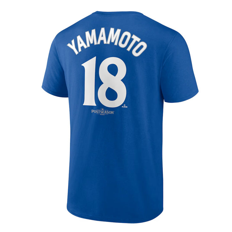 ドジャース 山本由伸 2025 ワールドシリーズ 出場記念 ネーム＆ナンバー Tシャツ 半袖 大人 メンズ ユニセックス 山本 グッズ ウエア ウェア 半袖シャツ MLB メジャーリーグ 記念グッズ 記念アイテム ファナティクス Fanatics