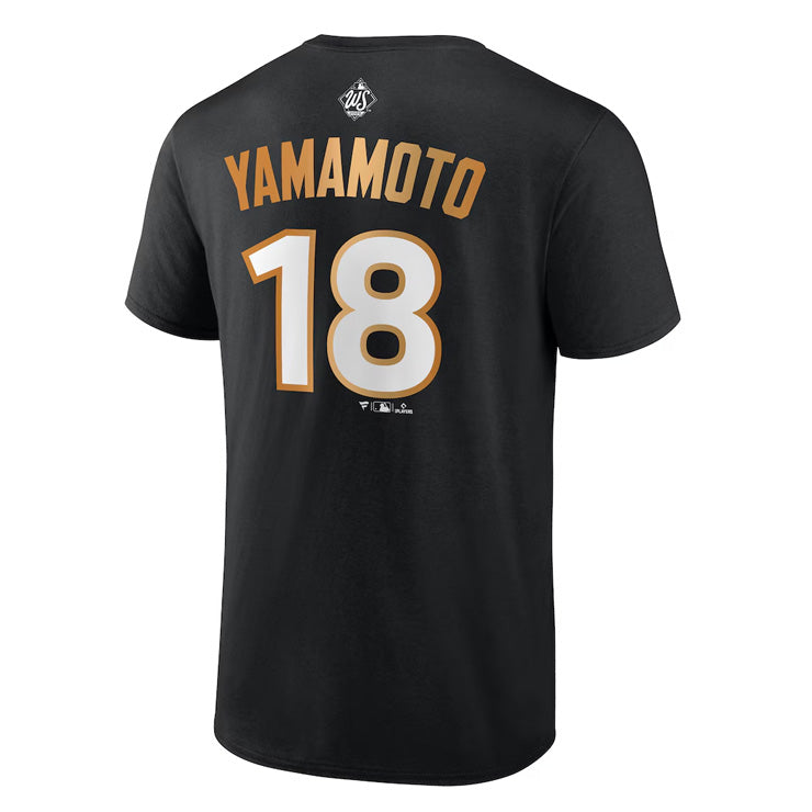 【予約販売】ドジャース 山本由伸 2025 ワールドシリーズ 優勝 Tシャツ ネーム＆ナンバー 半袖 大人 メンズ ユニセックス 山本 グッズ ウエア ウェア 記念グッズ 記念アイテム ファナティクス Fanatics