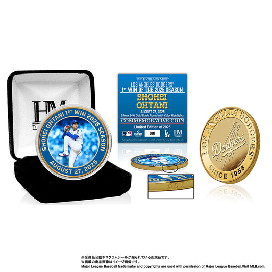 【予約】MLB ドジャース 大谷翔平 2025公式戦 初勝利記念 ゴールドコイン ケース付き 記念品 記念グッズ 記念アイテム 大谷 グッズ