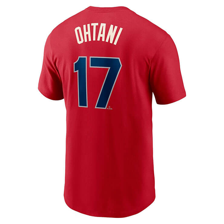 ナイキ 大谷翔平 ロサンゼルス・エンゼルス シティコネクト 半袖 Tシャツ Los Angeles Angels Shohei Ohtani Nike  Red 2022 City Connect Name & Number T-Shirt メンズ ML0123FW01 スポカジ 普段着 移動着 