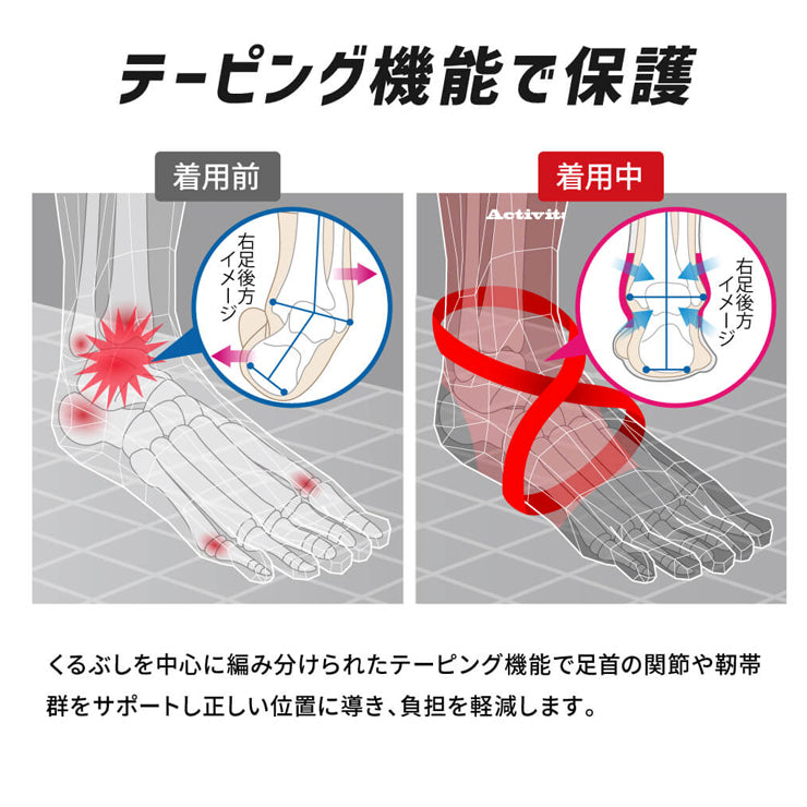 アクティバイタル Activital PRO スポーツソックス フットサポーター