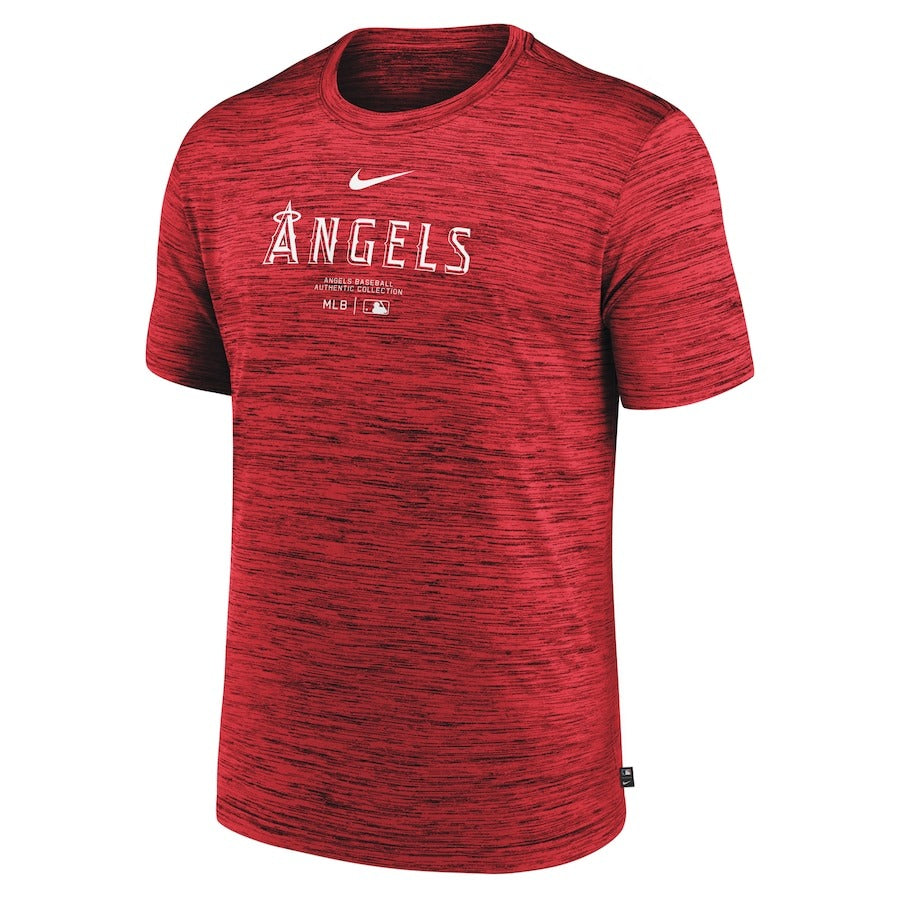 ナイキ ロサンゼルス・エンゼルス 半袖 Tシャツ ベースボールシャツ MLBオーセンティックコレクション Los Angeles Angels  Nike Red Authentic Collection Velocity Performance Practice T-Shirt メンズ ...