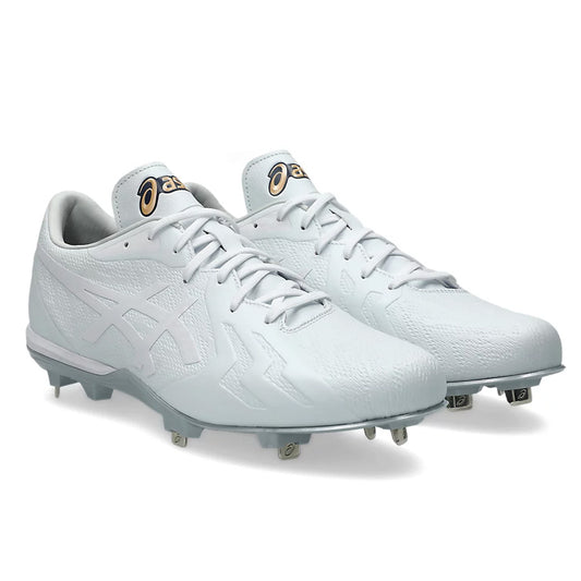 【2025モデル】アシックス 野球 白スパイク 金具スパイク ゴールドステージ i-Pro FORCESPEED フォーススピード 高校野球対応 25.0～29.5 大人 一般 1121A073 紐 ひも ローカット レギュラーカット 金属スパイク 学生野球 ホワイト 試合 靴 goldstage asics