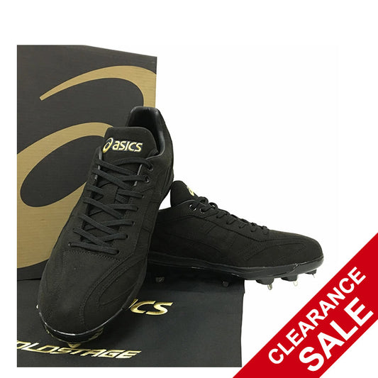 アシックス スタンドインオリジナル 野球 投手用スパイク ゴールドステージ スエード 埋め込み金具 高校野球対応 25.5cm～28.5cm ピッチャー用 紐 ブラック ローカット 樹脂底 金具スパイク 金属スパイク 大人 一般 高校生 靴 安定感 クッション 試合用 大きいサイズ asics