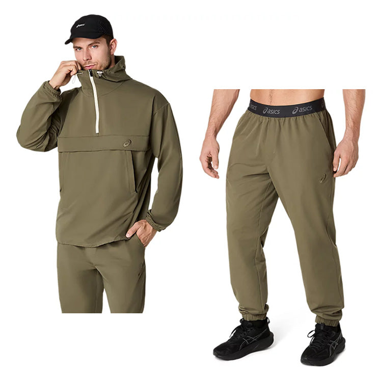 アシックス プルオーバージャケット ロングパンツ 上下セット ダブルウィーブ リラックス メンズ ユニセックス 2031E893 2031E907 ジャージ パーカー フーディー 上下 長袖 長ズボン スポーツウェア トレーニング ランニング ジョギング 大きいサイズ asics