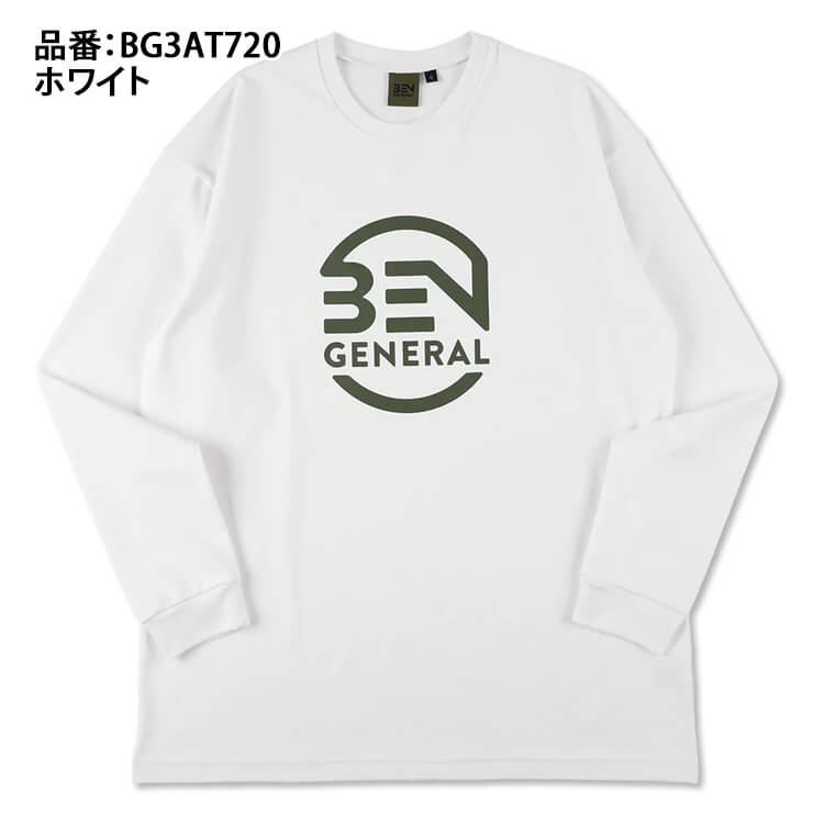 ベンゼネラル BEN GENERAL 野球 トレーニング ロングスリーブTシャツ 長袖 ロンT メンズ ユニセックス 冬物 BG3AT720  野球ウェア スポーツウェア トレーニングウェア 長袖シャツ かっこいい おしゃれ 大きいサイズ