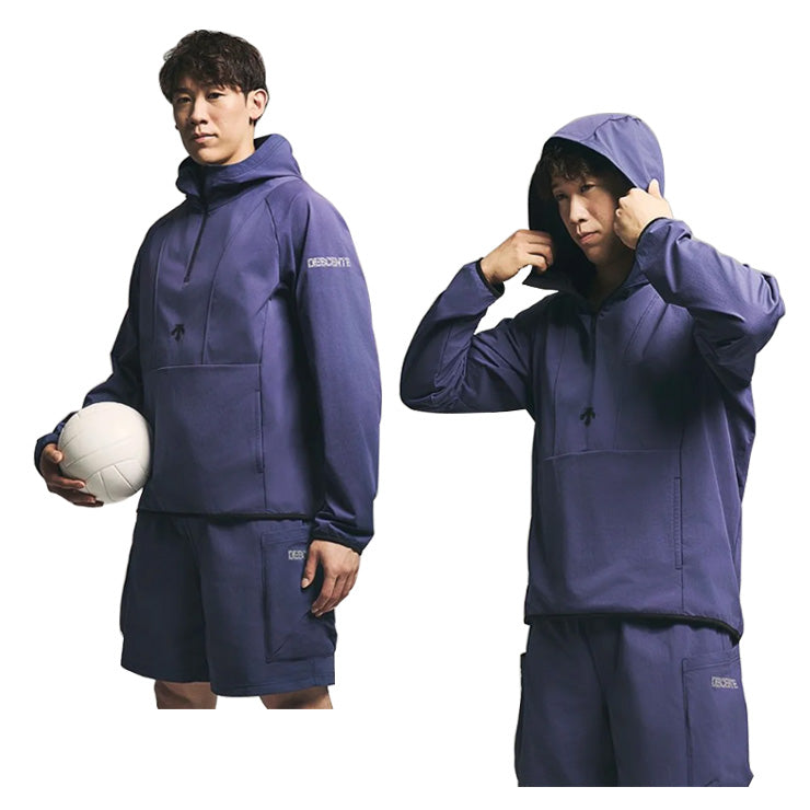 【石川祐希選手着用】デサント バレーボール ウォームアップジャケット フーディー パーカー メンズ ユニセックス 秋物 冬物 DV5FJK01U 2025モデル 秋冬 スポーツウェア トレーニングウェア ランニング ジャージ 上 大きいサイズあり descente