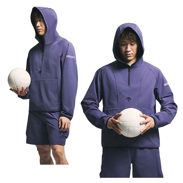 【石川祐希選手着用】デサント バレーボール ウォームアップジャケット フーディー パーカー メンズ ユニセックス 秋物 冬物 DV5FJK01U 2025モデル 秋冬 スポーツウェア トレーニングウェア ランニング ジャージ 上 大きいサイズあり descente