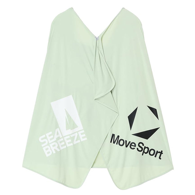 【2026モデル】デサント ムーブスポーツ 冷感遮熱ポンチョ SEA BREEZEコラボ フード付き 着る日傘 ST6FSZS1U かぶる コート 夏 猛暑 冷たい 冷やす 気持ちいい 熱中症対策 暑さ対策 屋外作業 野球 ゴルフ スポーツ アウトドア 観戦 クールダウン descente movesport