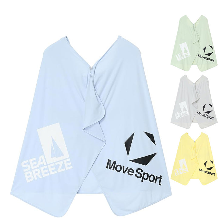 【2026モデル】デサント ムーブスポーツ 冷感遮熱ポンチョ SEA BREEZEコラボ フード付き 着る日傘 ST6FSZS1U かぶる コート 夏 猛暑 冷たい 冷やす 気持ちいい 熱中症対策 暑さ対策 屋外作業 野球 ゴルフ スポーツ アウトドア 観戦 クールダウン descente movesport