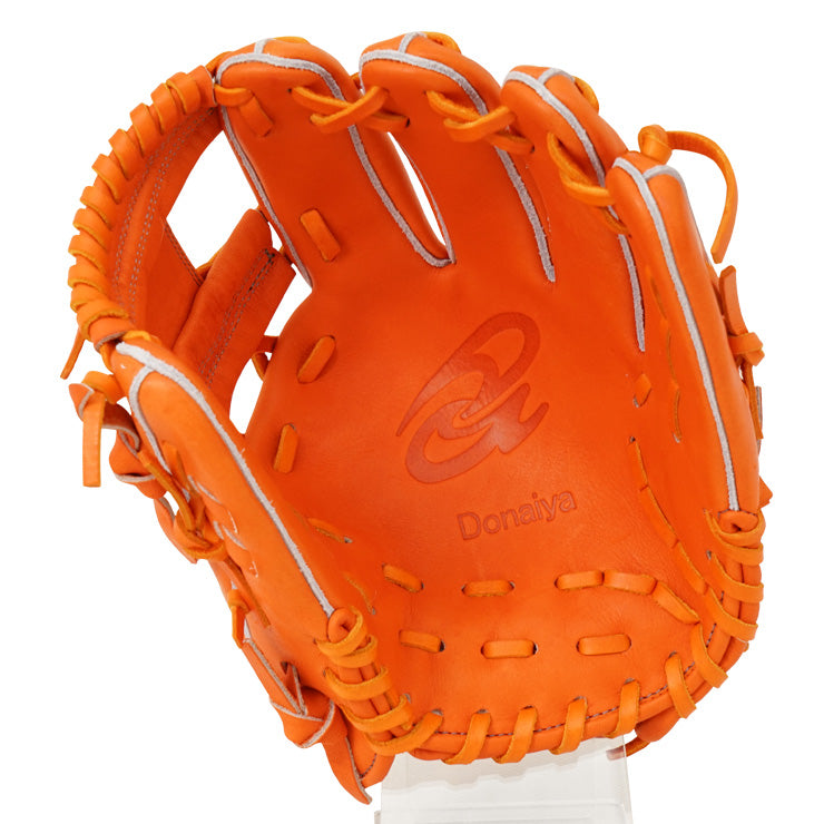【15周年記念 平裏刺繍1円】ドナイヤ 限定 軟式 グローブ グラブ 内野手用 山田哲人モデル 小型 右投げ用 DJNIMS型 15TH オレンジ 野球グローブ 軟式グローブ 軟式グラブ 右投げ 右利き 大人 一般 軟式野球 草野球 ソフトボール 一般 野球グラブ donaiya