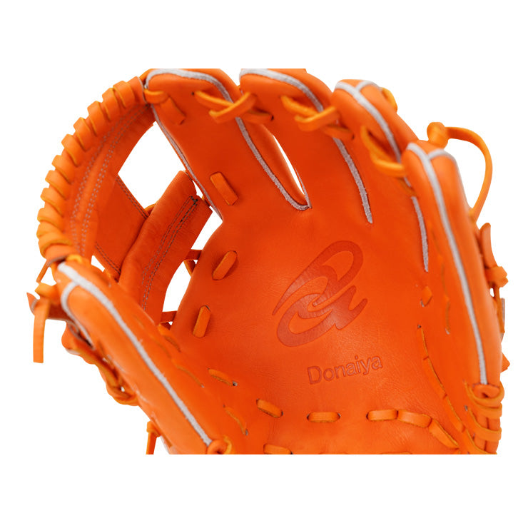 【15周年記念 平裏刺繍1円】ドナイヤ 限定 軟式 グローブ グラブ 内野手用 山田哲人モデル 小型 右投げ用 DJNIMS型 15TH オレンジ 野球グローブ 軟式グローブ 軟式グラブ 右投げ 右利き 大人 一般 軟式野球 草野球 ソフトボール 一般 野球グラブ donaiya