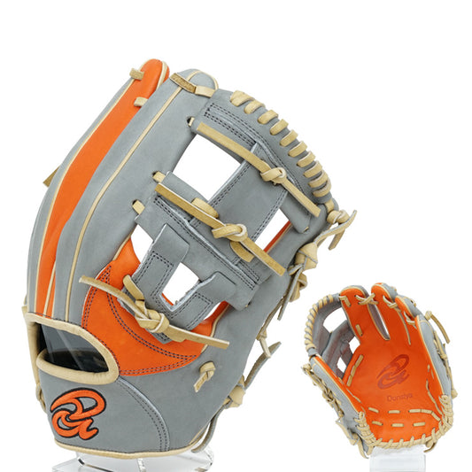 【平裏刺繍1円】2025限定モデル ドナイヤ 軟式 グローブ グラブ 内野手用 山田哲人モデル 右投げ用 DA2025 限定 グレー×オレンジ 野球グローブ 軟式グローブ 軟式グラブ 右投げ 右利き 大人 一般 軟式野球 草野球 ソフトボール 一般 野球グラブ donaiya
