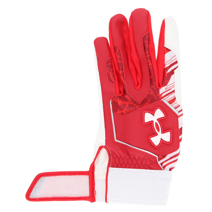【刺繍1円】XLサイズのみ アンダーアーマー バッティンググローブ UAクリーンアップ 両手用 一般 カラー 6001310 レッド バッティング手袋 バッティンググラブ 打者用手袋 大人 一般 under armour