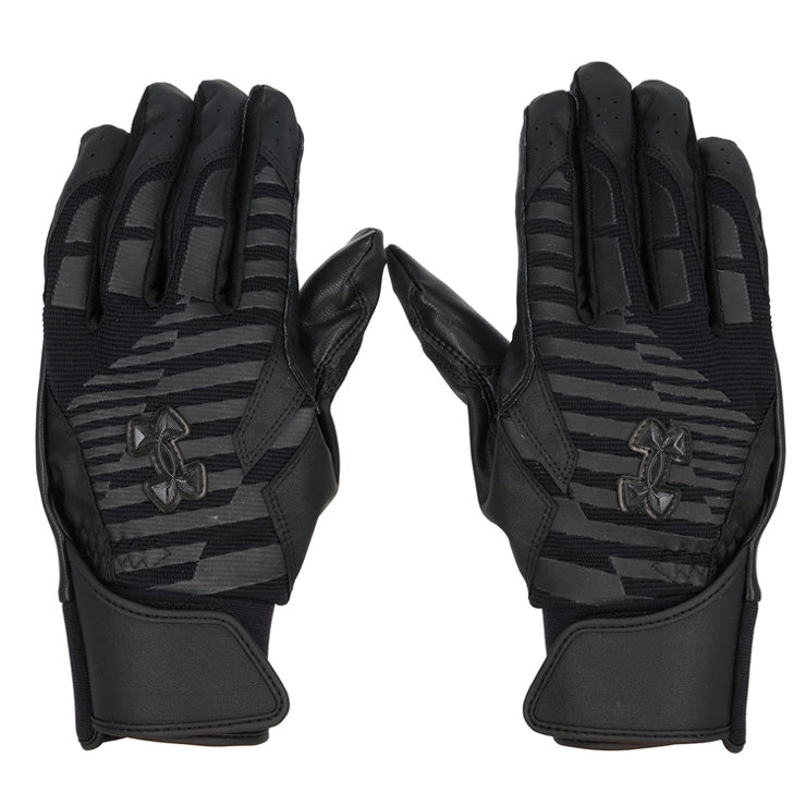 【刺繍1円】アンダーアーマー バッティンググローブ UAクリーンアップ プロ 高校野球対応 両手用 合成皮革 6001313 中学生 高校生 バッティング手袋 バッティンググラブ 打者用手袋 大人 一般 白 黒 under armour