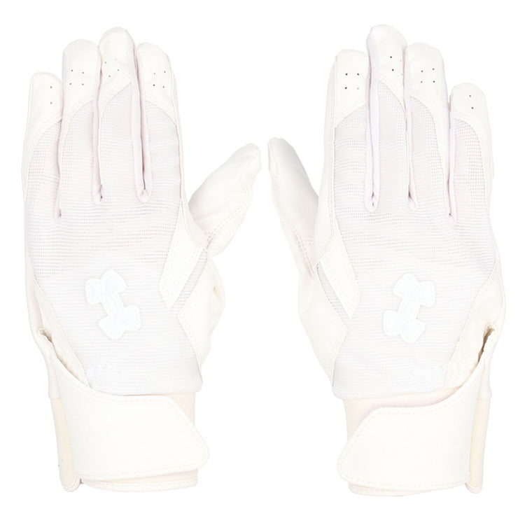 【刺繍1円】アンダーアーマー バッティンググローブ UAクリーンアップ プロ 高校野球対応 両手用 合成皮革 6001313 中学生 高校生 バッティング手袋 バッティンググラブ 打者用手袋 大人 一般 白 黒 under armour