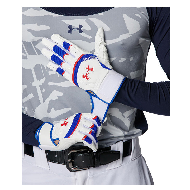 【刺繍1円】アンダーアーマー バッティンググローブ UAヤード プロ 両手用 一般 カラー 合成皮革 6001314 バッティング手袋 バッティンググラブ 打者用手袋 大人 一般 under armour