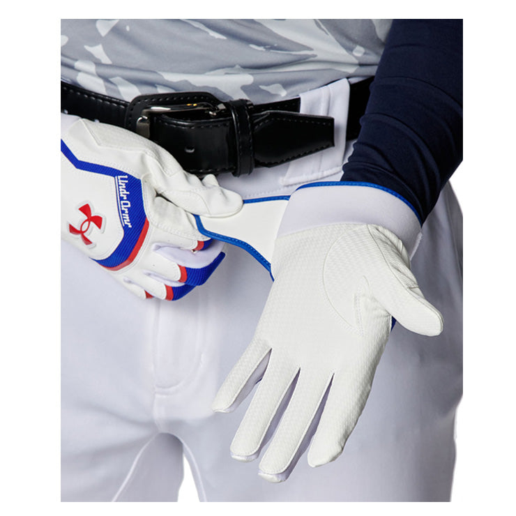 【刺繍1円】アンダーアーマー バッティンググローブ UAヤード プロ 両手用 一般 カラー 合成皮革 6001314 バッティング手袋 バッティンググラブ 打者用手袋 大人 一般 under armour