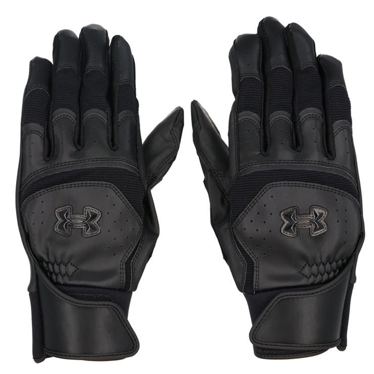 【刺繍1円】アンダーアーマー バッティンググローブ UAヤード プロ 両手用 高校野球対応 合成皮革 6001315 バッティング手袋 バッティンググラブ 打者用手袋 大人 一般 高校生 中学生 白 黒 ホワイト ブラック under armour