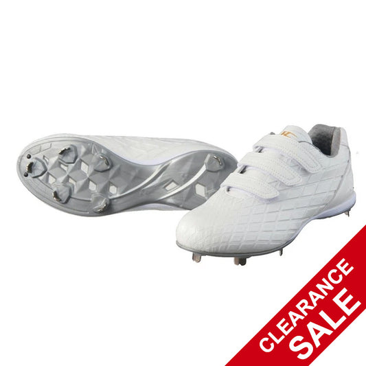 26.0/26.5/28.0のみ ハイゴールド 野球 白スパイク ベルト式 金具スパイク 高校野球対応 PKS-001B マジックベルト ローカット ホワイトスパイク 大人 一般 中学生 高校生 金属スパイク HI-GOLD