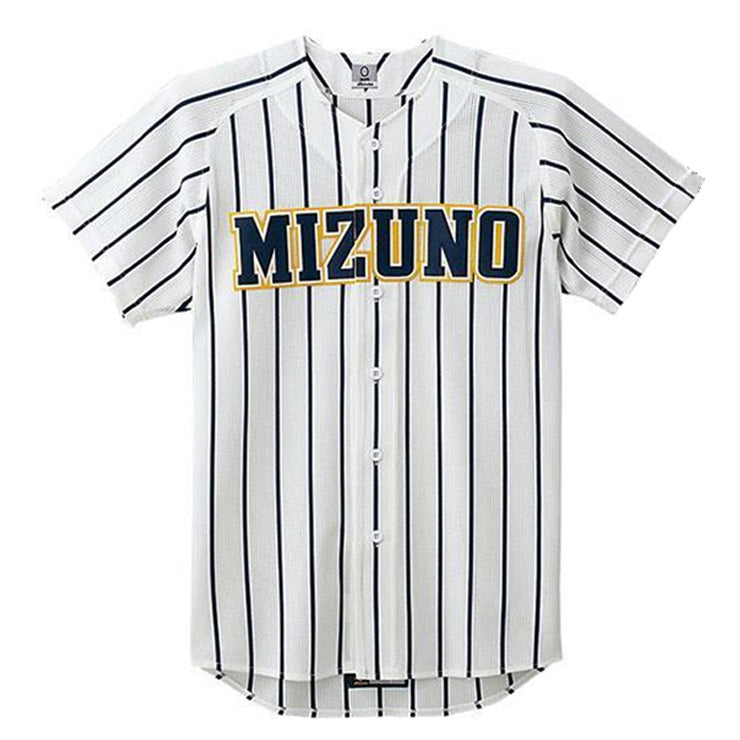 ミズノ 野球 ユニフォームシャツ オープンタイプ ストライプ 12JC2F57 試合 MIZUNO miz24ss S / 14