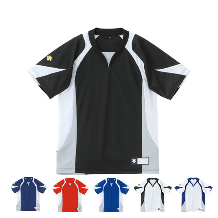 デサント DESCENTE  ジュニアセカンダリーシャツ（JDB113）トップス　少年用　ベースボールシャツ　野球シャツ　練習着　練習シャツ　べーT　ベーティー　プロモデル　吸汗速乾　ストレッチ　チーム対応　ユニフォーム　移動着