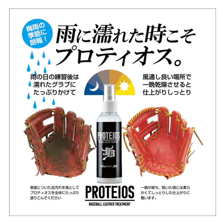 JB 野球 PROTEIOS プロティオス グラブ・ミット用 トリートメント 150ml 保革 汚れ落とし JBPR グラブオイル グラブワックス グローブ グラブ ミット お手入れ メンテナンス用品 和牛JB