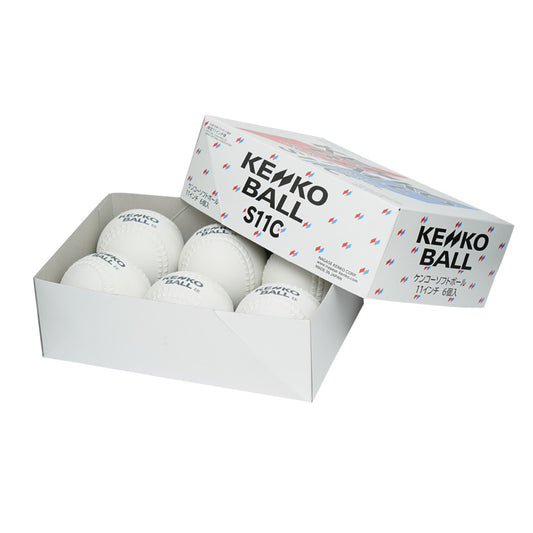 【2026新規格】ナガセケンコー ゴムソフトボール 検定球 11インチ 6球入り 旧2号ボール 試合球 ジュニア用 小学生用 少年ソフト用 半ダース 6個入り