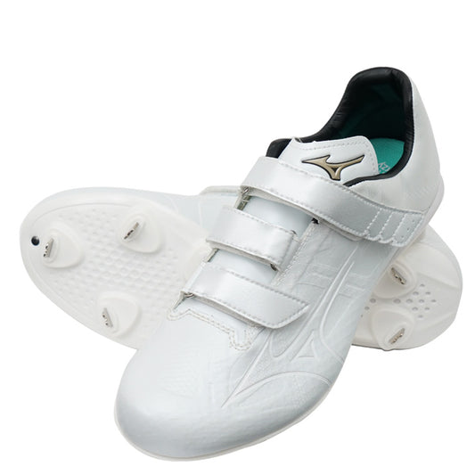 【2024モデル】ミズノ 野球 白スパイク ライトレボエリート2 ワイド BLT マジックベルト 幅広 3E グローバルエリート 高校野球対応 26.0～29.0 11GM241501 大人 高校生 中学生 靴 金属スパイク 金具スパイク 軽い 軽量 試合 ホワイト 大きいサイズ mizuno あす楽