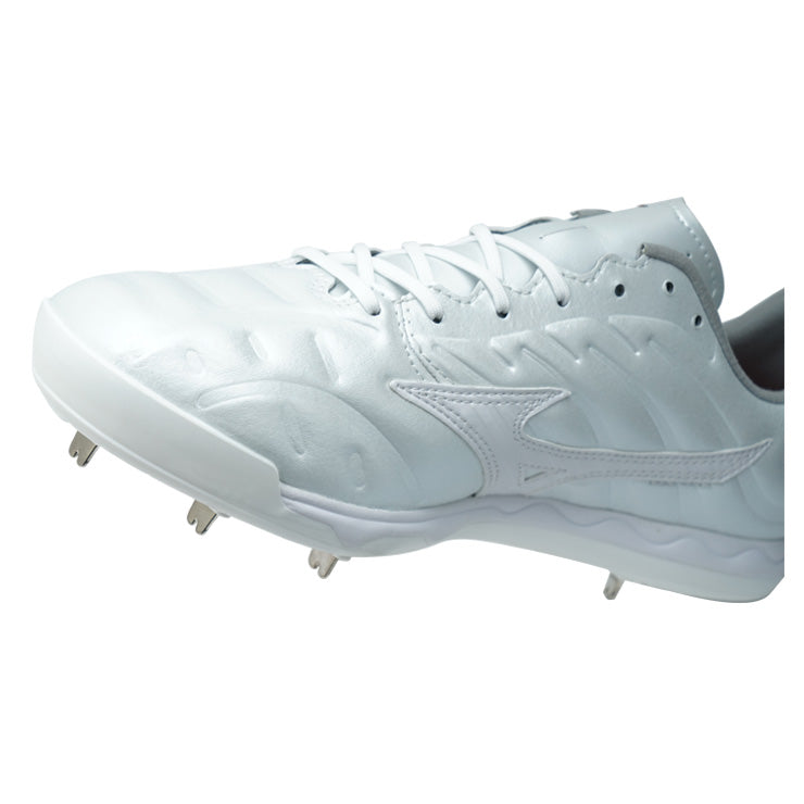 【球速が上がるスパイク】2025モデル ミズノプロ 野球 白スパイク 投手向け スピードレボ プロ 大人 一般 高校野球対応 中学生 25.0～30.0 ローカット 11GM250501 ピッチャー 靴 金属スパイク 金具スパイク 樹脂底スパイク 試合 ホワイト 大きいサイズ mizuno pro