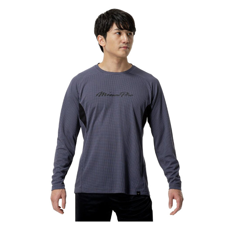 【2025モデル】ミズノプロ 野球 長袖 Tシャツ KUGEKI ドライエアロフロー メンズ レディース ユニセックス 秋物 冬物 12JACT76 スポーツウェア トレーニングウェア 秋用 冬用 長袖シャツ ロンT ランニング ジョギング 野球ウェア mizuno pro 大きいサイズあり