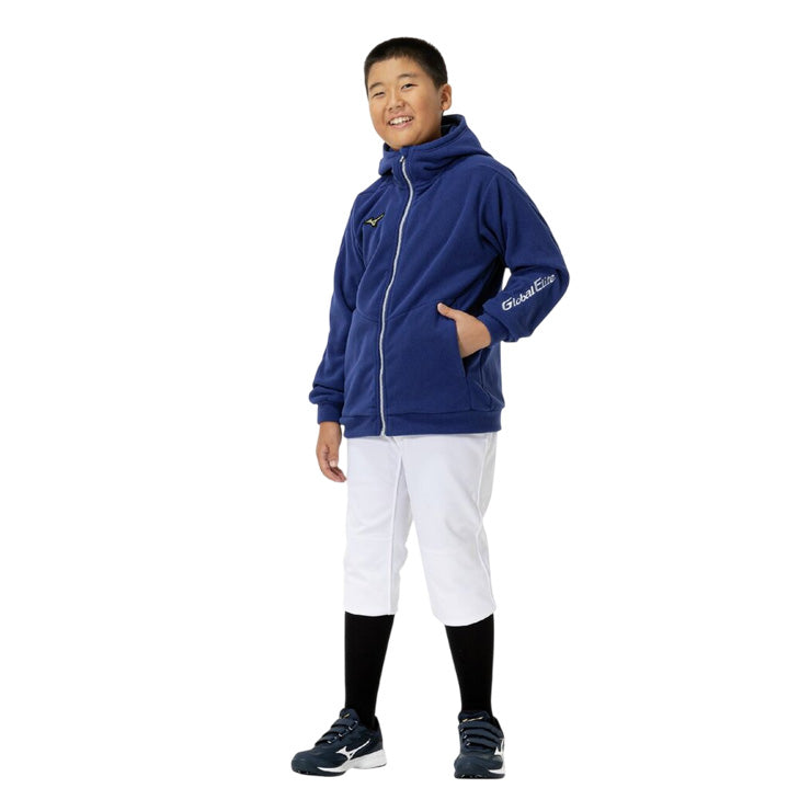 【2025モデル】ミズノ 野球 ジュニア用 フリースフーディー 厚手 パーカー 長袖 グローバルエリート 少年野球 冬物 12JECK82 あったかい 温かい こども 子供 キッズ Jr 小学生 子供服 上 ジャケット スポーツウェア ランニング ジョギング 通学 普段着 冬用 mizuno