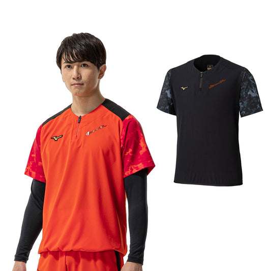 【2026モデル】ミズノプロ ウェア 野球 トレーニングジャケット 半袖 ハーフジップ メンズ ユニセックス 秋物 冬物 12JEDJ71 ピステ スポーツウェア トレーニングウェア 防寒 秋用 冬用 練習 冬練 ランニング ウィンドブレーカー mizuno pro 大きいサイズあり