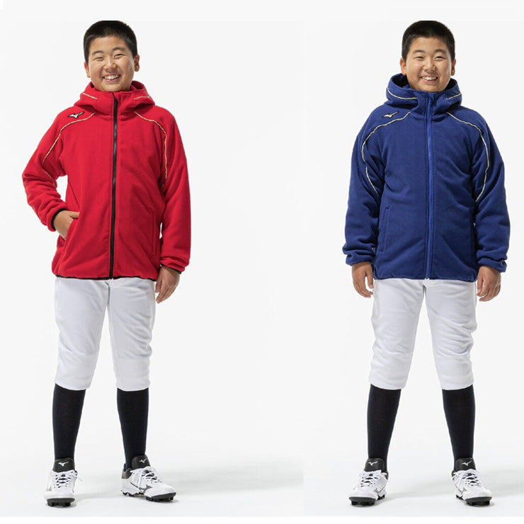 【2026モデル】ミズノ 野球 ジュニア用 フリースフーディー 厚手 パーカー 長袖 グローバルエリート 少年野球 冬物 12JEDK40 あったかい 温かい こども 子供 キッズ Jr 小学生 子供服 上 ジャケット スポーツウェア ランニング ジョギング 通学 普段着 冬用 mizuno