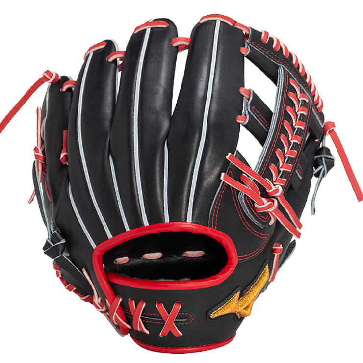 MizunoPro 赤 グローブ 値下げ可能（全紐交換済み (高校野球対応 