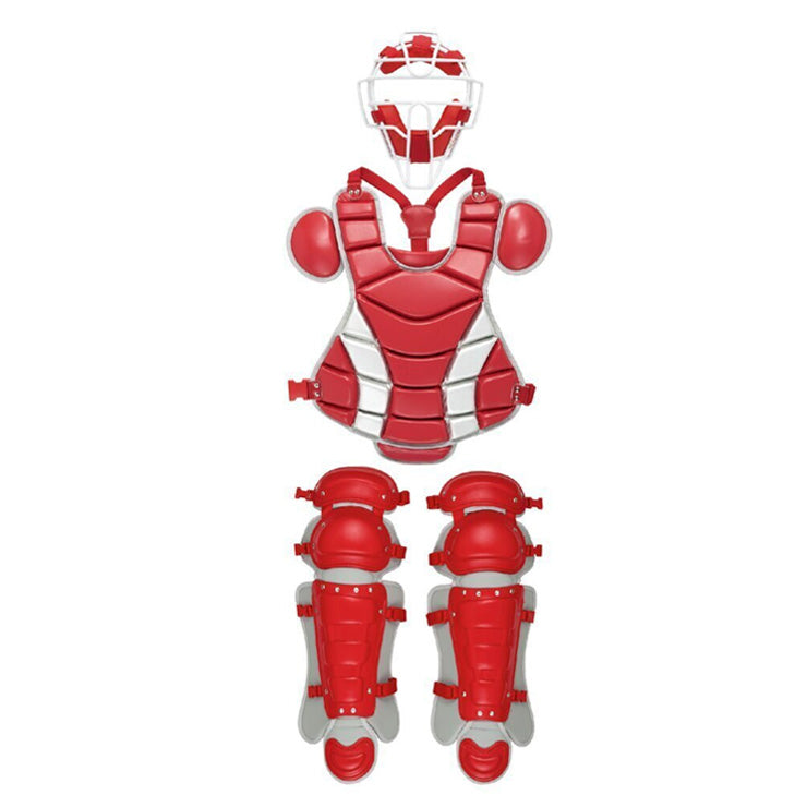 ミズノ　キャッチャー道具　キャッチャーマスク　レッド×グレー 2025モデル】ミズノ 硬式 キャッチャー防具 カラー 3点セット マスク