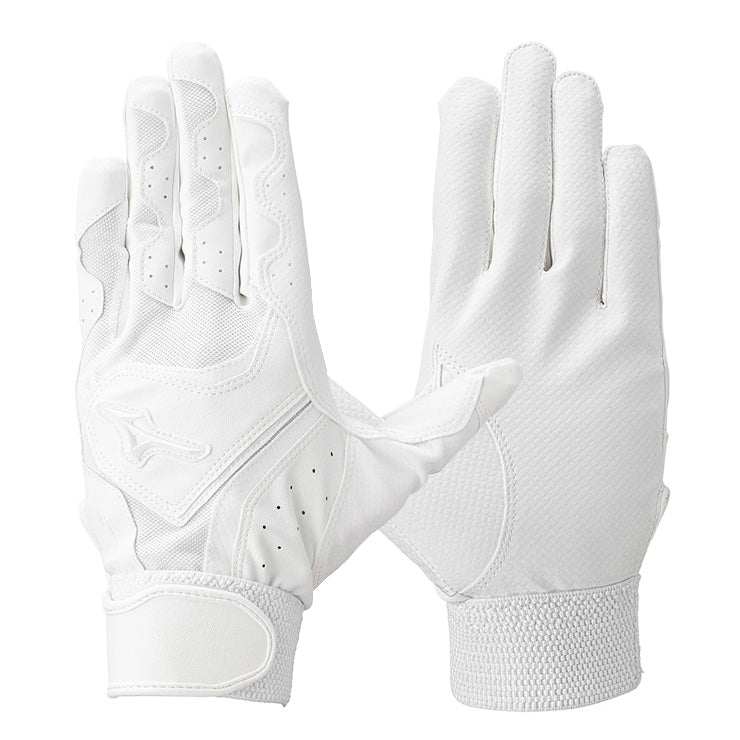 【刺繍1円】2025モデル ミズノ 高校野球対応 バッティンググローブ 両手用 ガチグラブ 打ち込み 耐久性 1EJEH280 バッティング手袋 打者用手袋 大人 一般 学生野球 中学生 高校生 練習 試合 バッティンググラブ 白 黒 mizuno