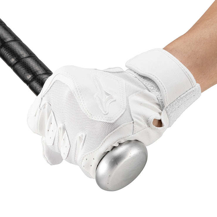 【刺繍1円】2025モデル ミズノ 高校野球対応 バッティンググローブ 両手用 ガチグラブ 打ち込み 耐久性 1EJEH280 バッティング手袋 打者用手袋 大人 一般 学生野球 中学生 高校生 練習 試合 バッティンググラブ 白 黒 mizuno